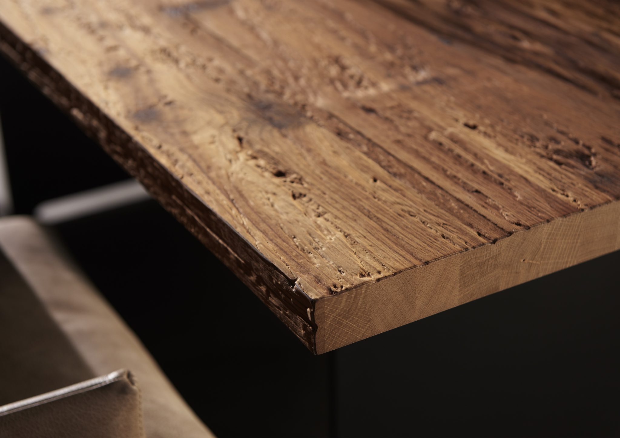 TABLETOP CHOPPED WOOD - Oak smoked - Real wood veneer